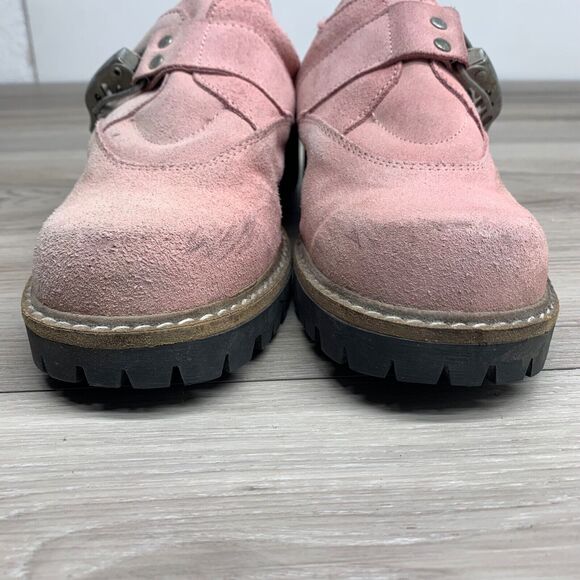 GEIER WALLY AUSTRIA Women’s 6-6.5 EU 37 US Suede Leather Mules Slides Clogs Pink - Picture 7 of 12